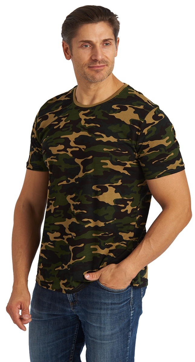 Футболка КМФ Горчично-зеленый камуфляж